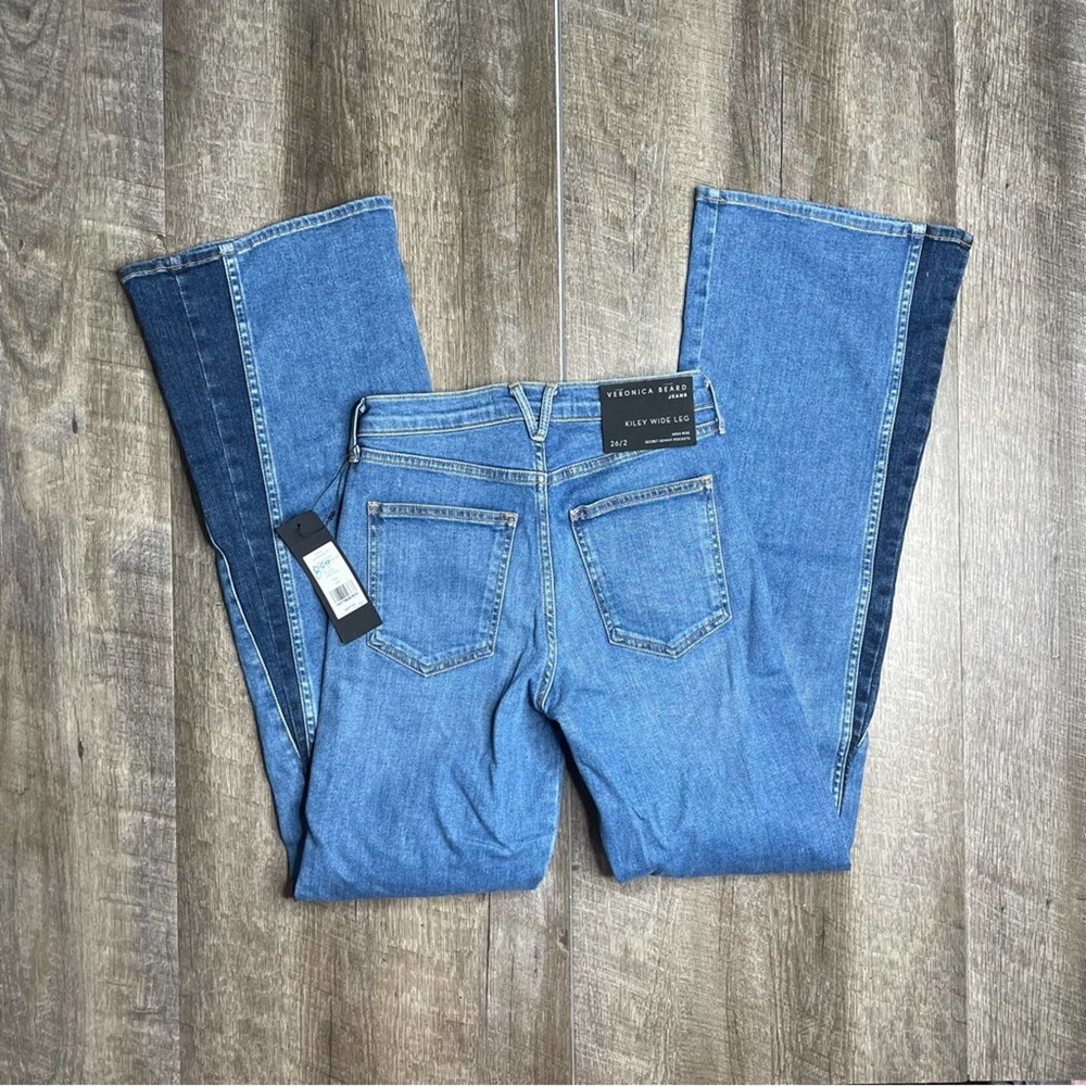 Veronica Beard High Rise Kiley Wide Leg Flare Jeans NEW Size 26 - Picture 5 of 9